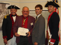 GG Bragg, PP G. 'Bill' Glidden (20-year Member Award), Chapter President J. Goebel & State President P. Goebel