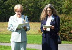 Regent Marion Walter (l) and Chaplin Carol Strong