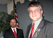 Brian McVeigh, our guest speaker and 1st Vice President Rich Fullam - Photo by Duane Booth