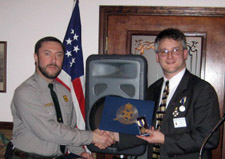 Ranger Bill Valosin received the Bronze Good Citizenship Award - Photo by Duane Booth
