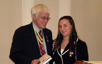 Past President Duane Booth and Schuyler Society President Lexi Zerrillo - Photo: Joyce Armstrong