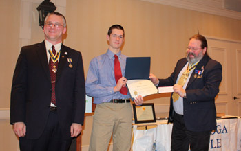President Rich Fullam, Nathaniel Costello and Rick Saunders, Youth Contest Committee Chair - Photo: Rick Saunders