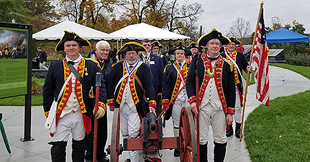 Members of the Empire State Society's Saratoga Battle Chapter joined with other groups on October 17, 2019 to celebrate the completion of the new Saratoga Surrender Site in Schuylerville, NY.