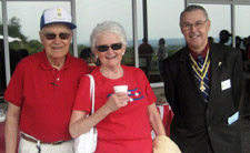 Saratoga Battle Chapter member Harry Taylor, his wife Ginny and President Ballard - Photo by Duane Booth
