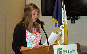 NYS C.A.R. President Abigail Mosher describing her state project -Dogs to Vets-