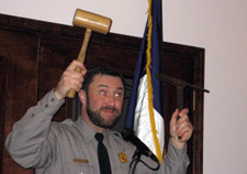 Ranger Bill with Tinsmithing Tools - Photo by Duane Booth