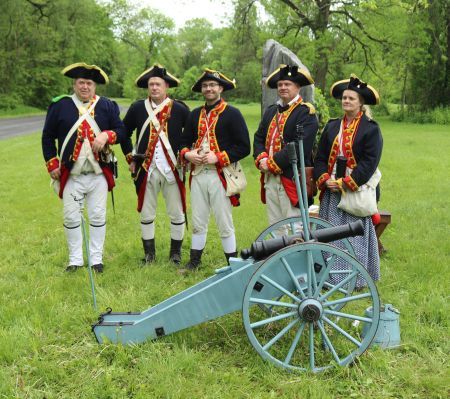 2nd Continental Artillery members with Bella Rose at Roger’s Island.