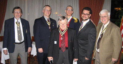 Past Presidents that were in attendance with Incoming President Dunne (l-r): Dennis Marr; Rich Fullam; Tom Dunne; Peter Goebel; Tivo Africa and Duane Booth