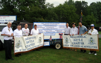 Post parade (l-r) Duane Booth, Tom Dunne, John Sheaff, Pat Festa, R. Harry Booth, Bret Trufant, Tivo Africa and Dan Mead  Tim Mabee is missing from this photo. - Photo courtesy of Duane Booth